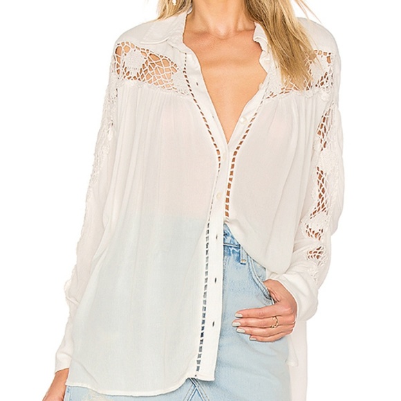 Free People Tops - Free people  Katie button down ivory shirt